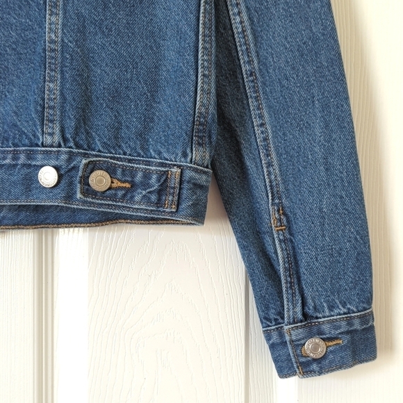 Levi's Classic Star Studded Dark Wash Long Sleeve Denim Jean Trucker Jacket XS - Picture 16 of 16